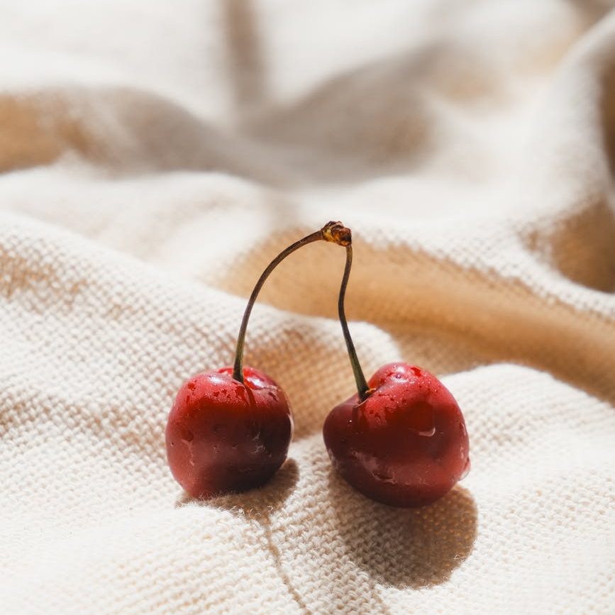 cherry on a sheet in sunlight